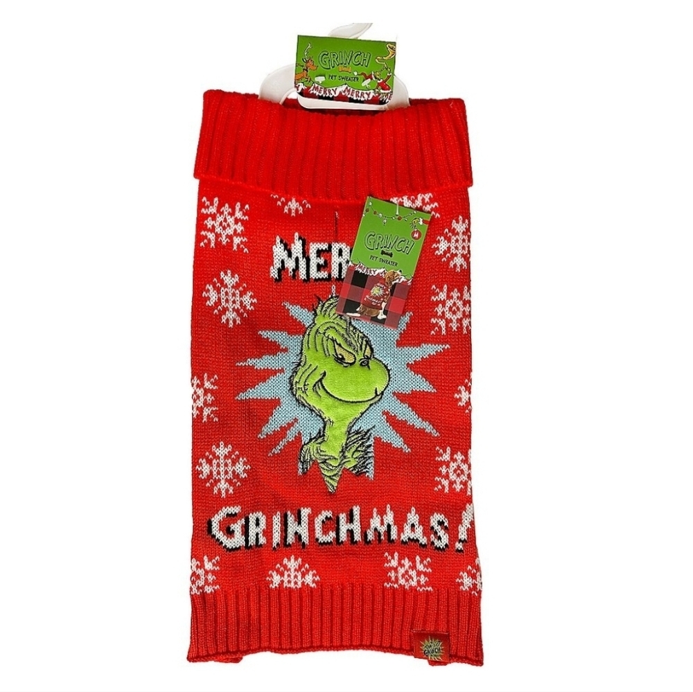 The grinch dr. Seuss merry grinchmas dog sweater sz l nwt - Picture 2 of 5